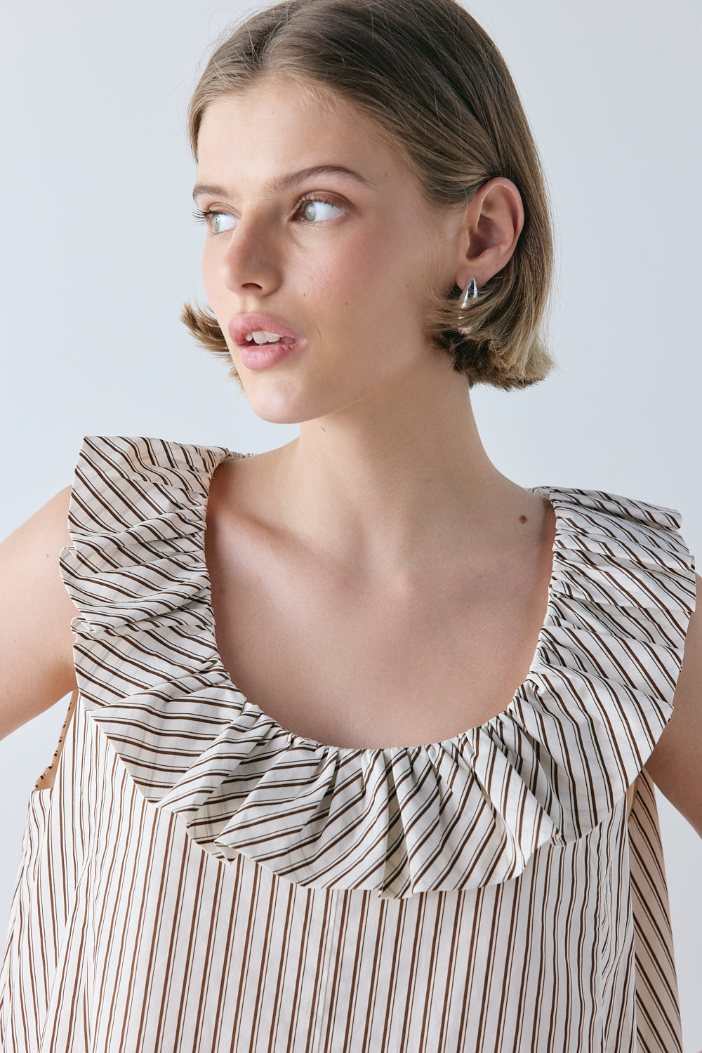 Inga Mini Dress Chocolate Stripe 