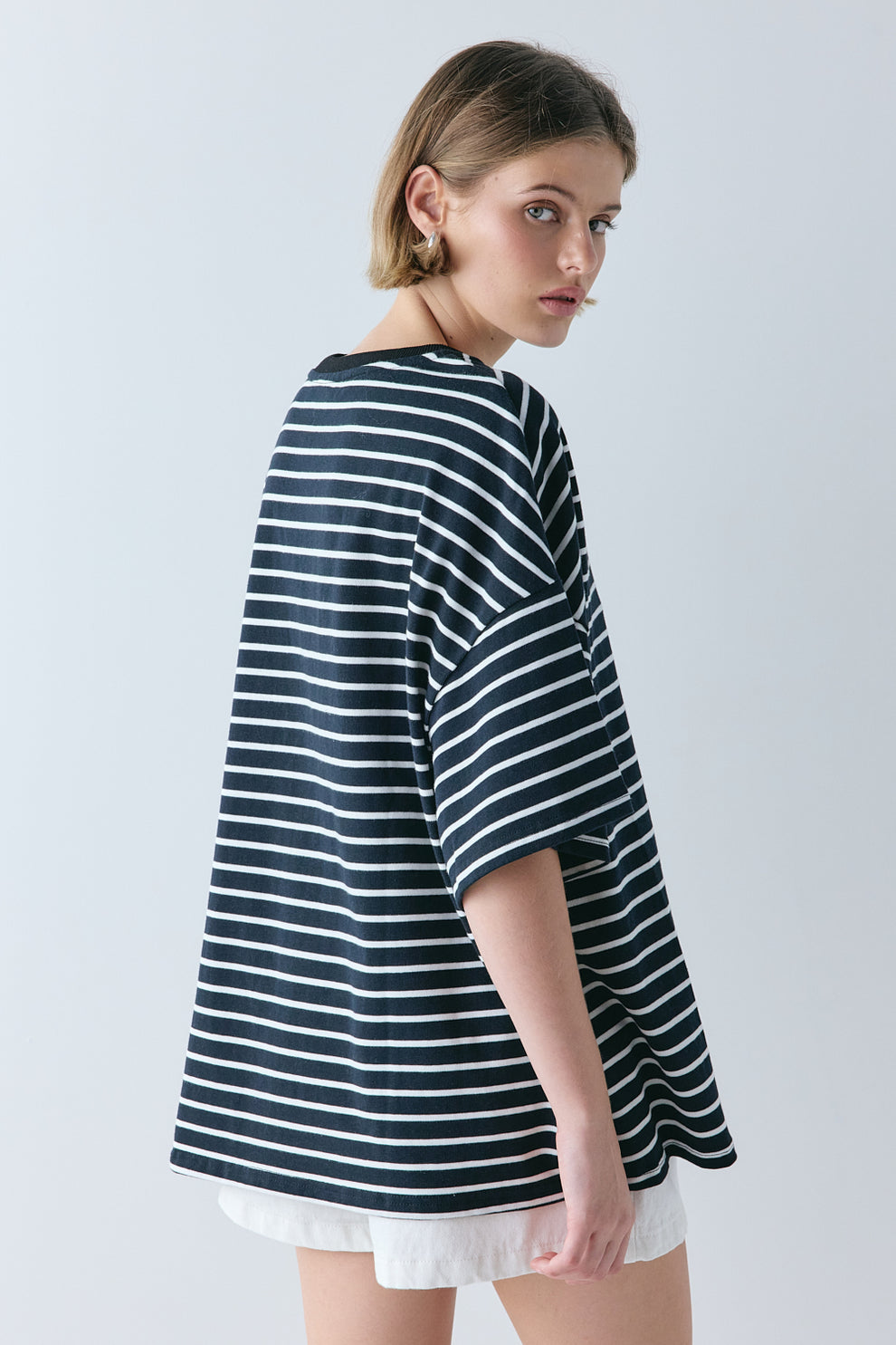 Willow Tee White Stripe