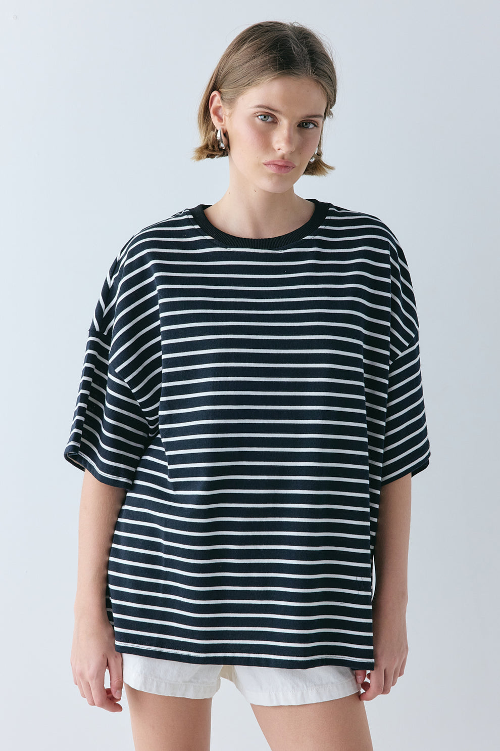Willow Tee White Stripe