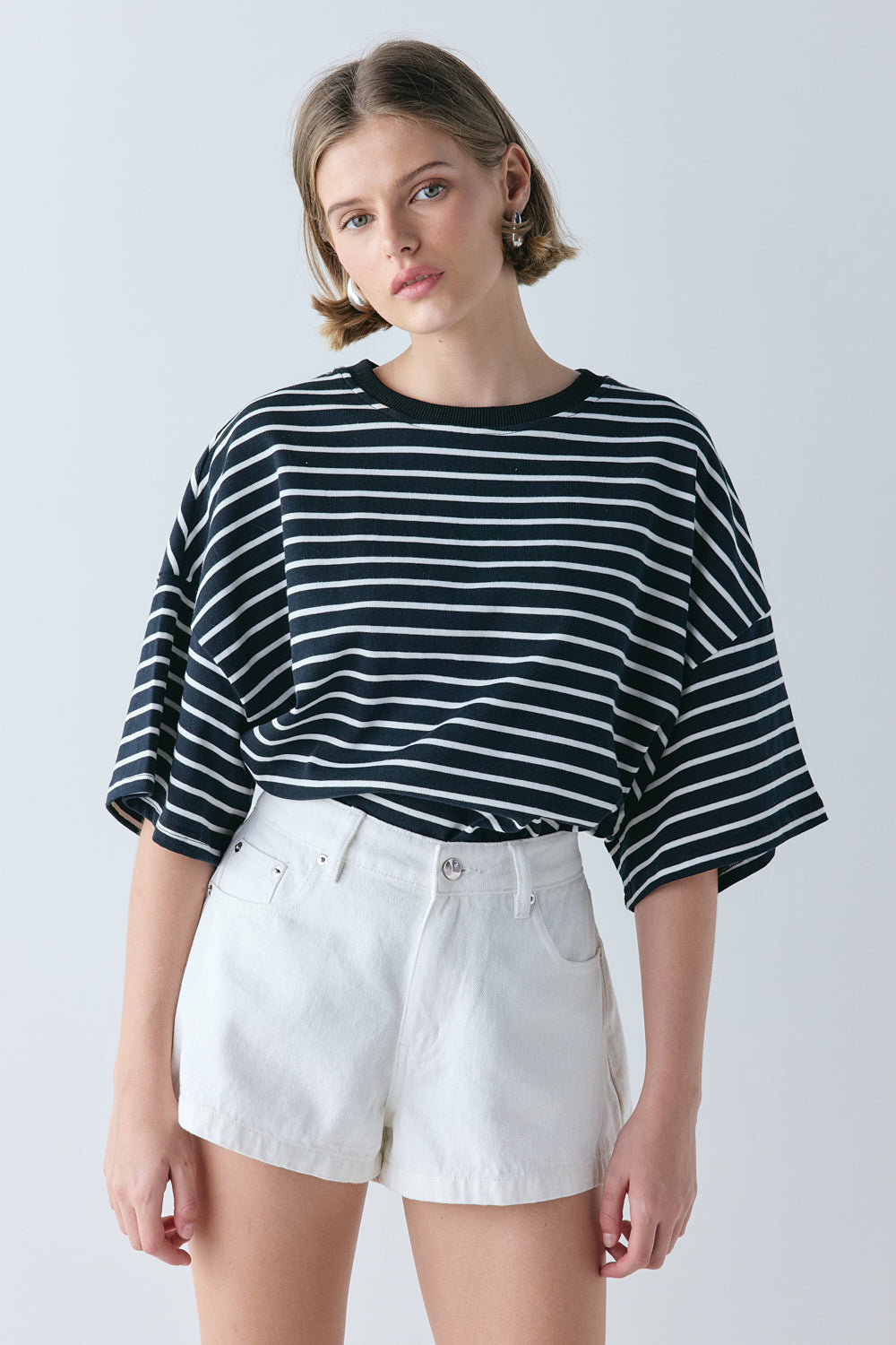 Willow Tee White Stripe