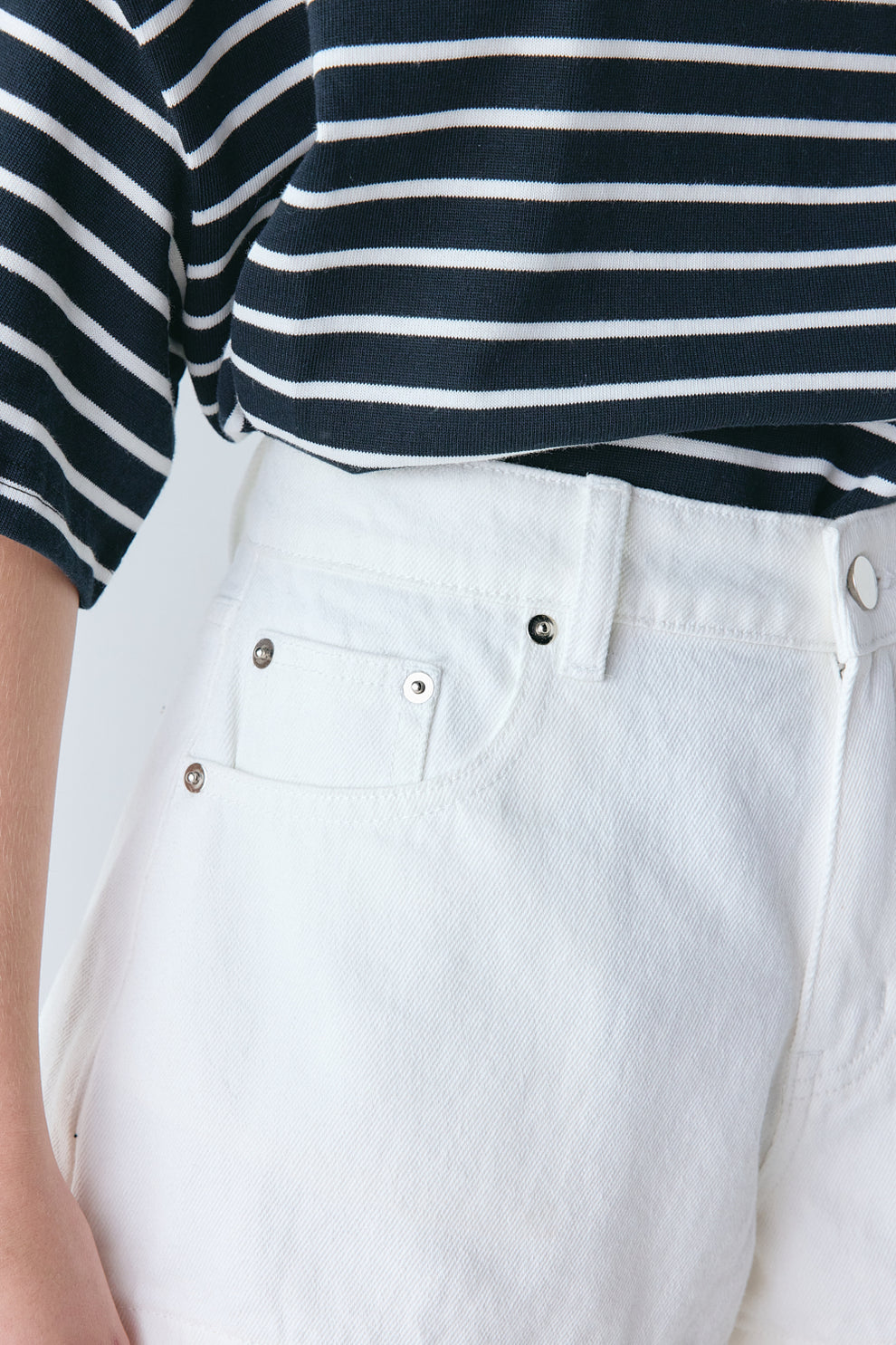 Claudie Denim Shorts White