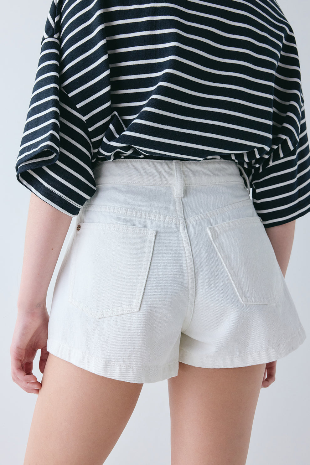 Claudie Denim Shorts White