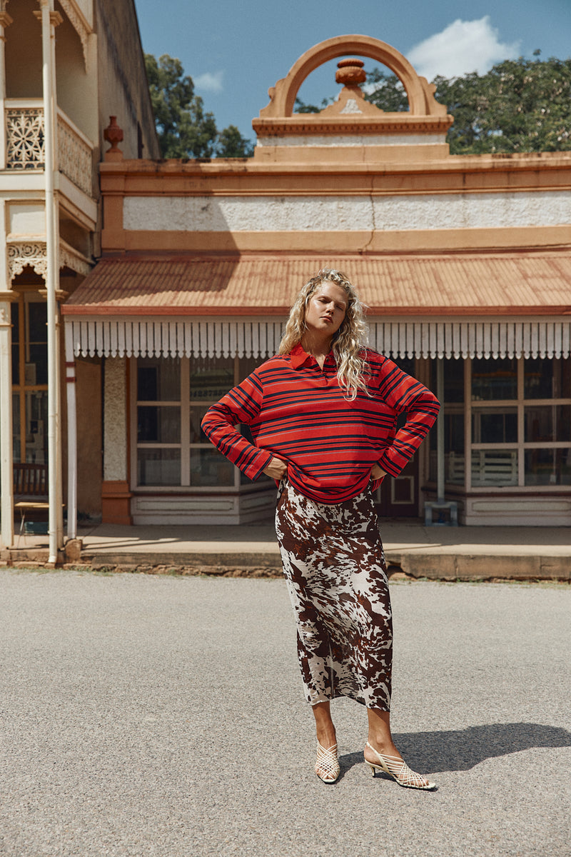 Devyn Sheer Midi Skirt Wildstock - size:Anna:AU 8 / US 4
