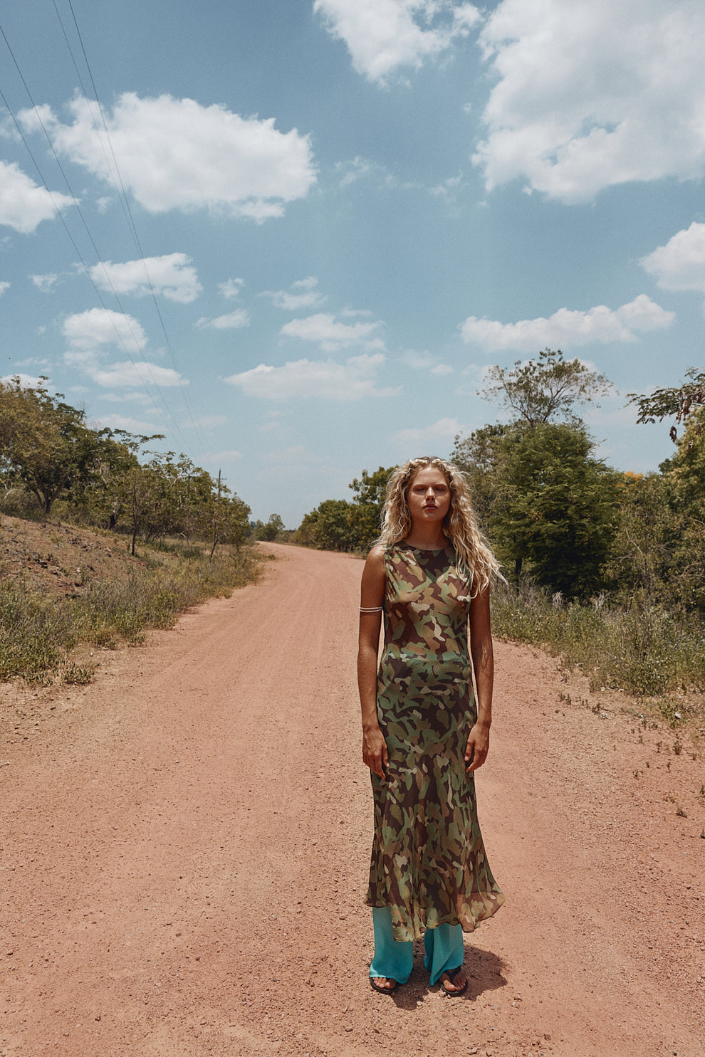 Francesca Sheer Maxi Dress Camo - size:Anna:AU 8 / US 4