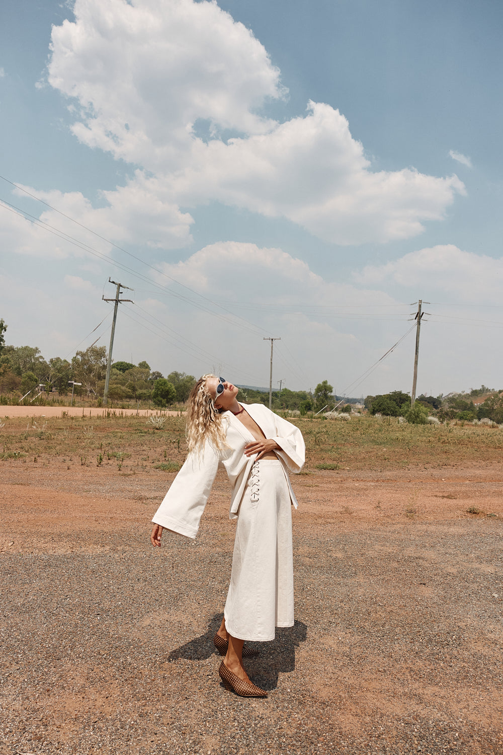 Eve Denim Midi Skirt Cream - size:Anna:AU 8 / US 4