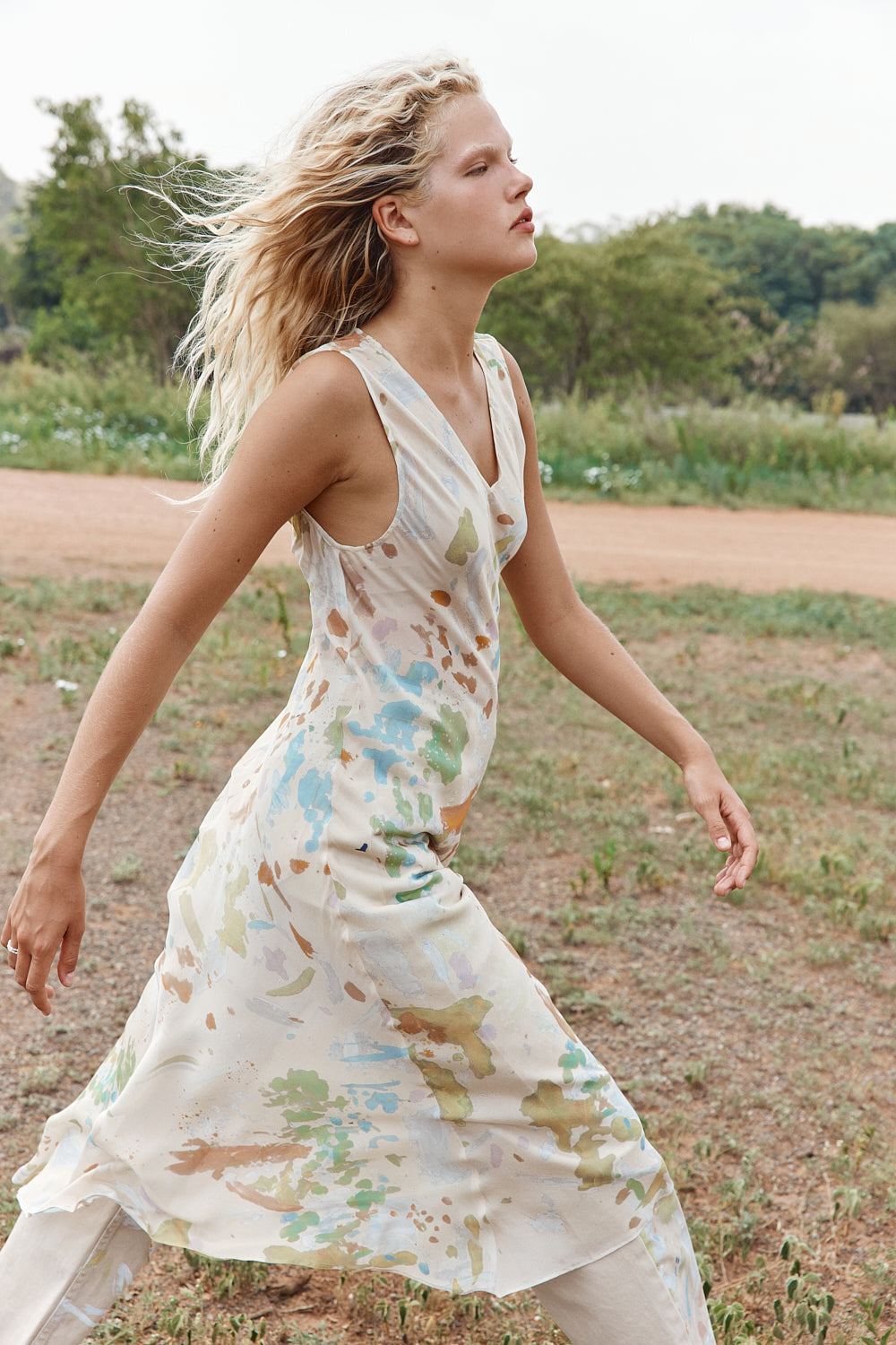Winona Sheer Midi Dress Canvas