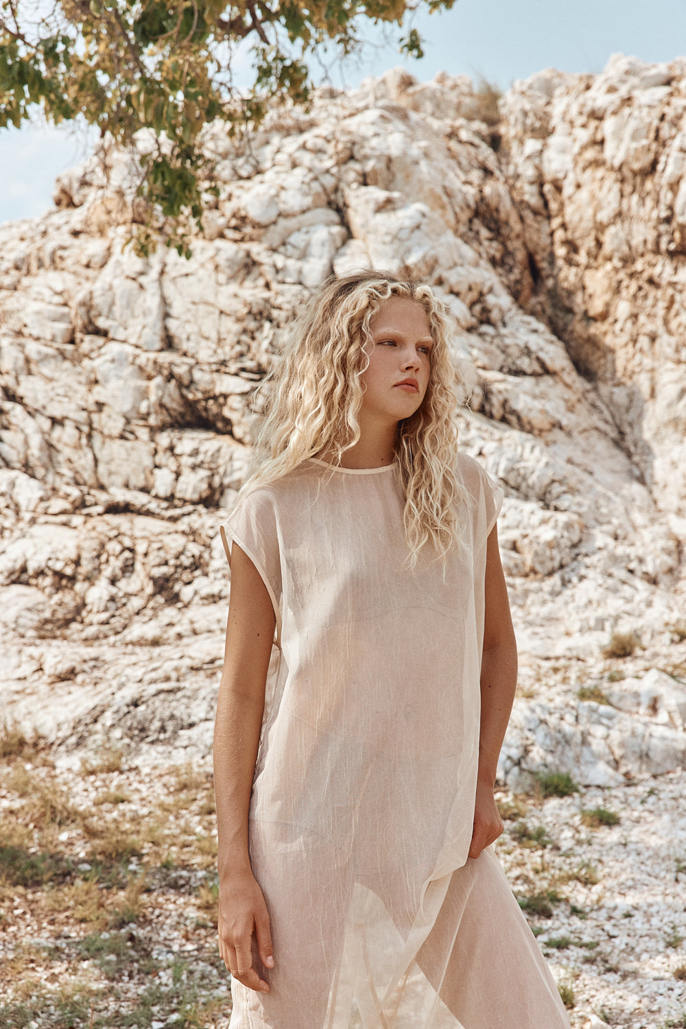 Nara Sheer Maxi Dress Ecru - size:Anna:AU 8 / US 4
