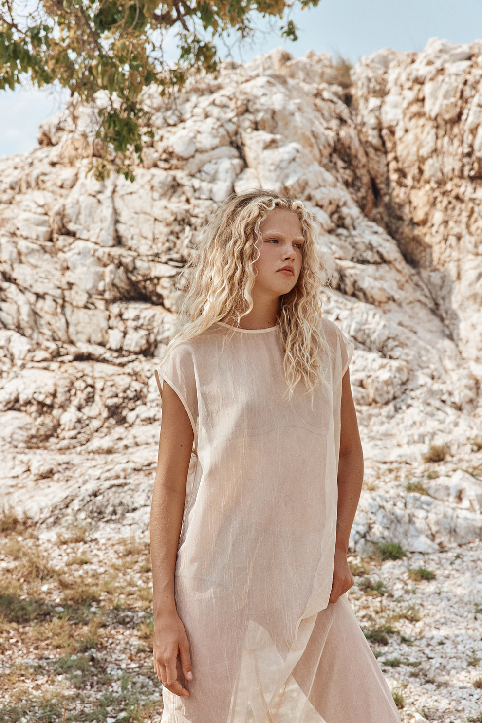 Nara Sheer Maxi Dress Ecru - size:Anna:AU 8 / US 4
