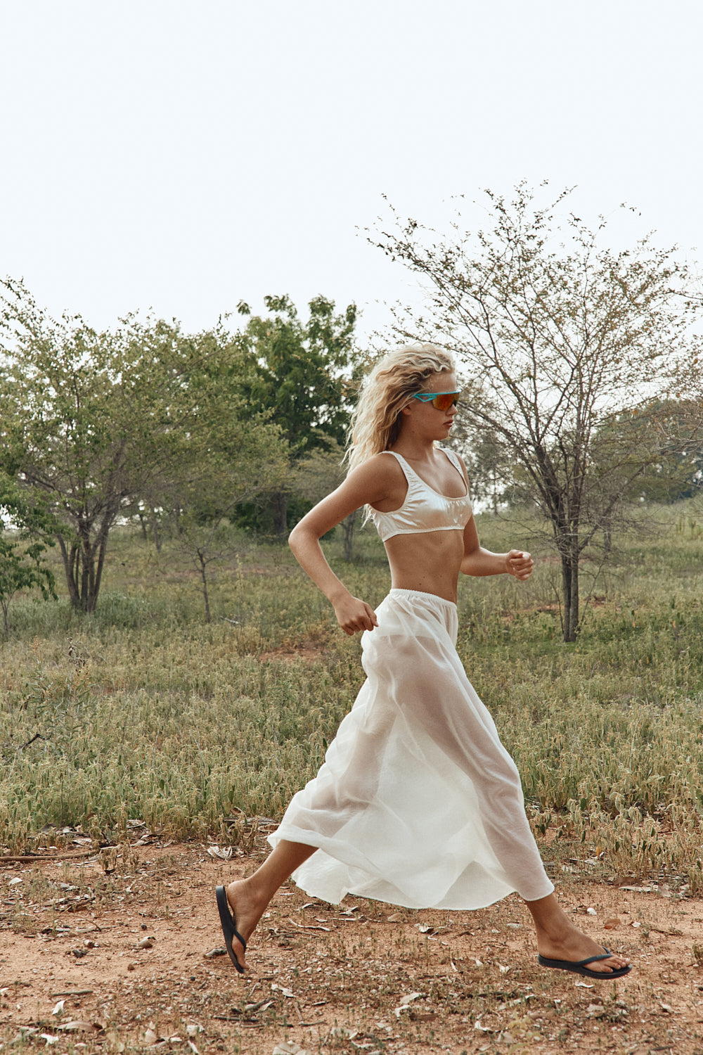 Laine Sheer Maxi Skirt Cream - size:Anna:AU 8 / US 4
