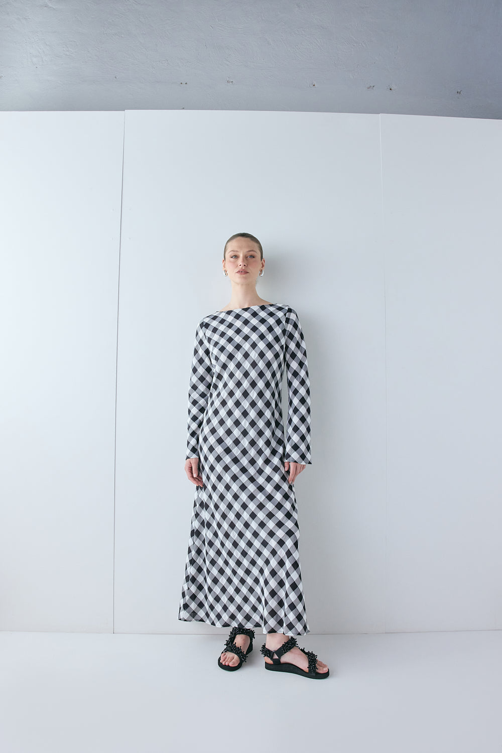 Jean Maxi Dress Black Check