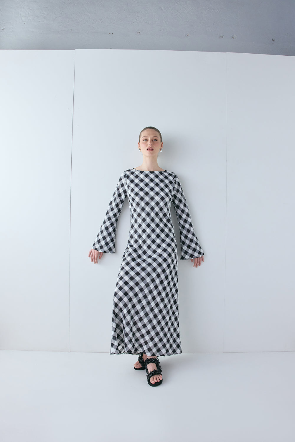 Jean Maxi Dress Black Check