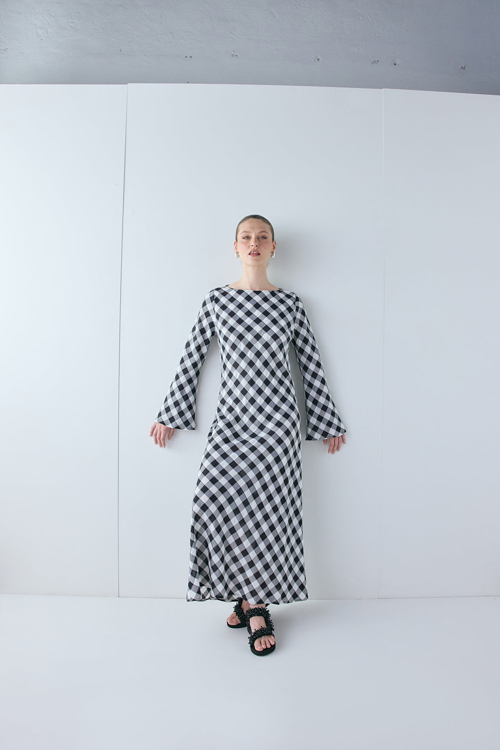 Jean Maxi Dress Black Check