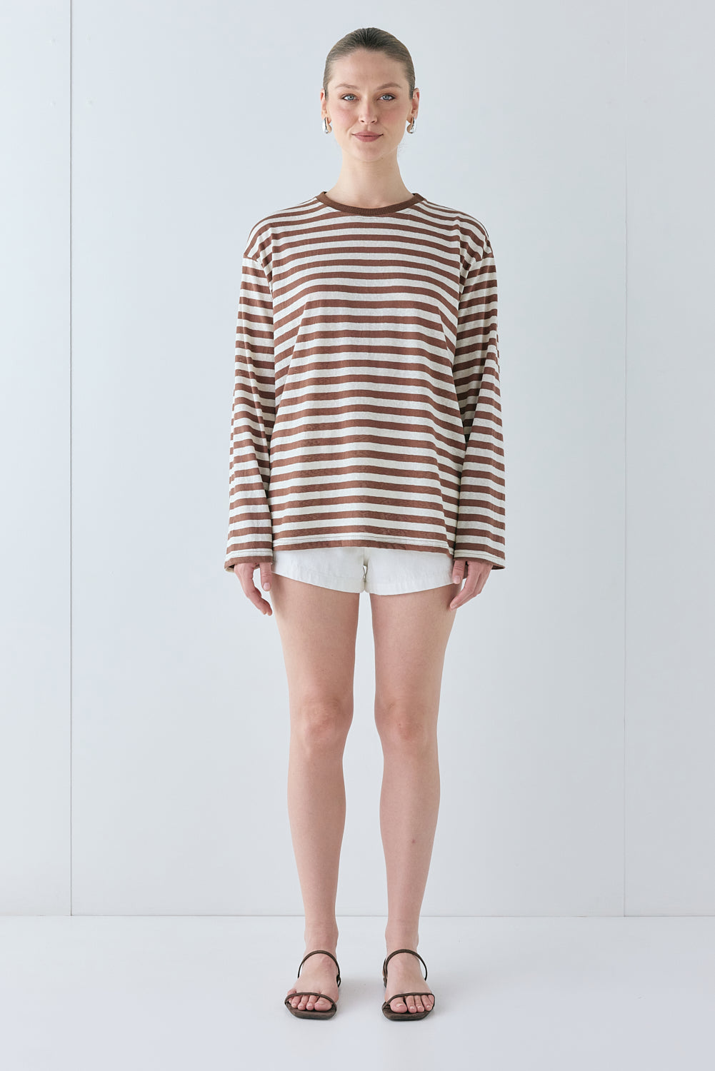 Willow Long Sleeve Tee Brown Stripe