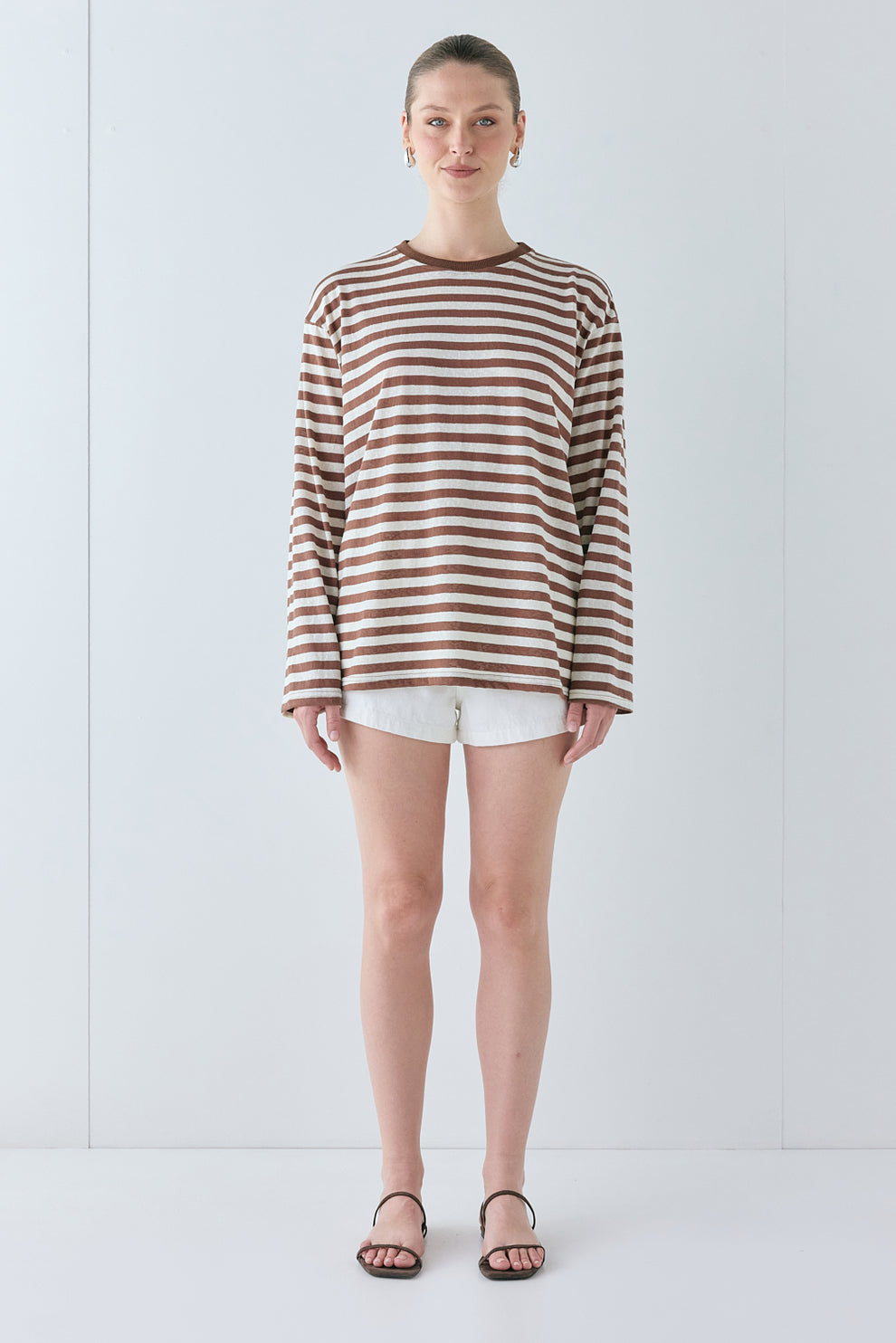Willow Long Sleeve Tee Brown Stripe