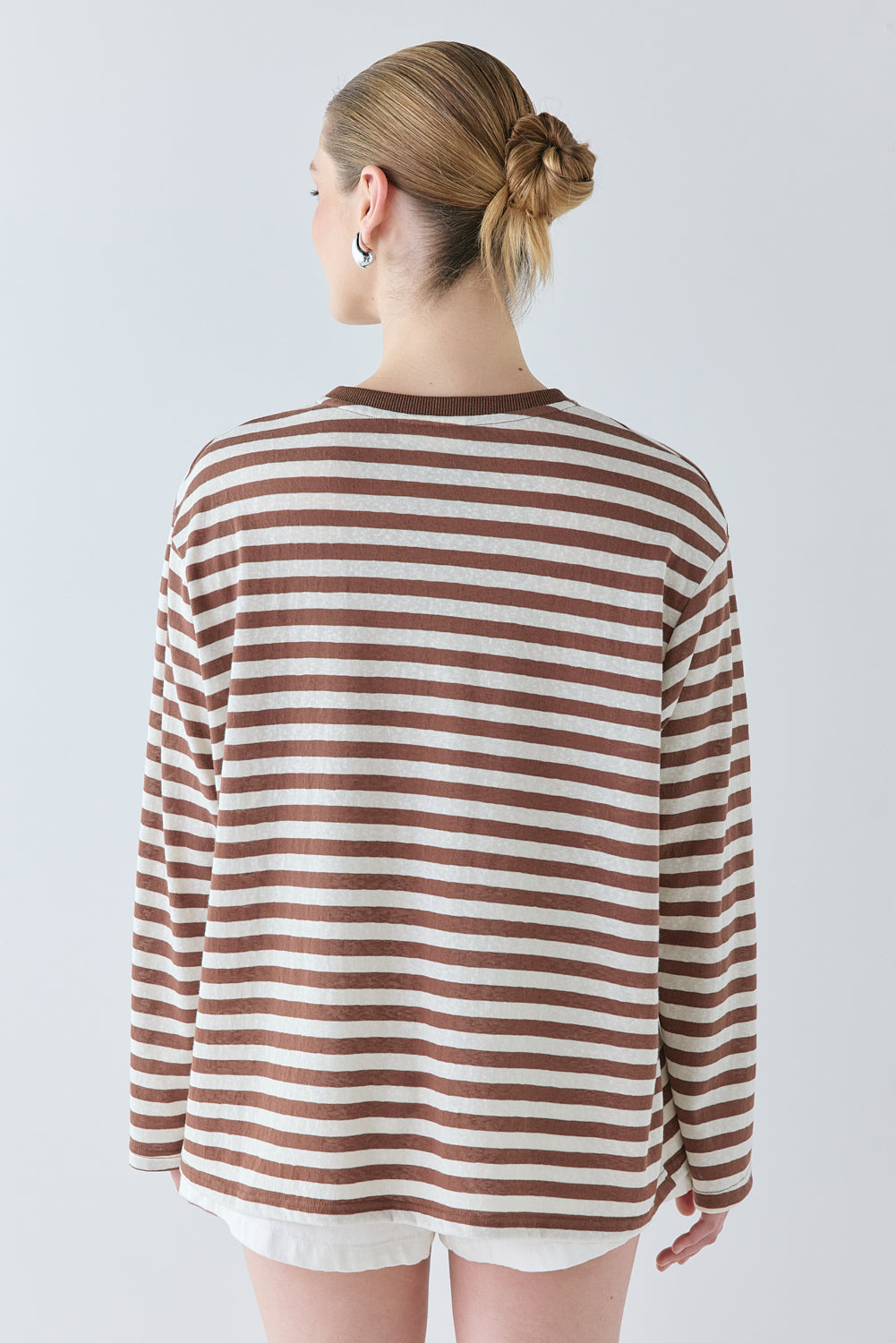 Willow Long Sleeve Tee Brown Stripe