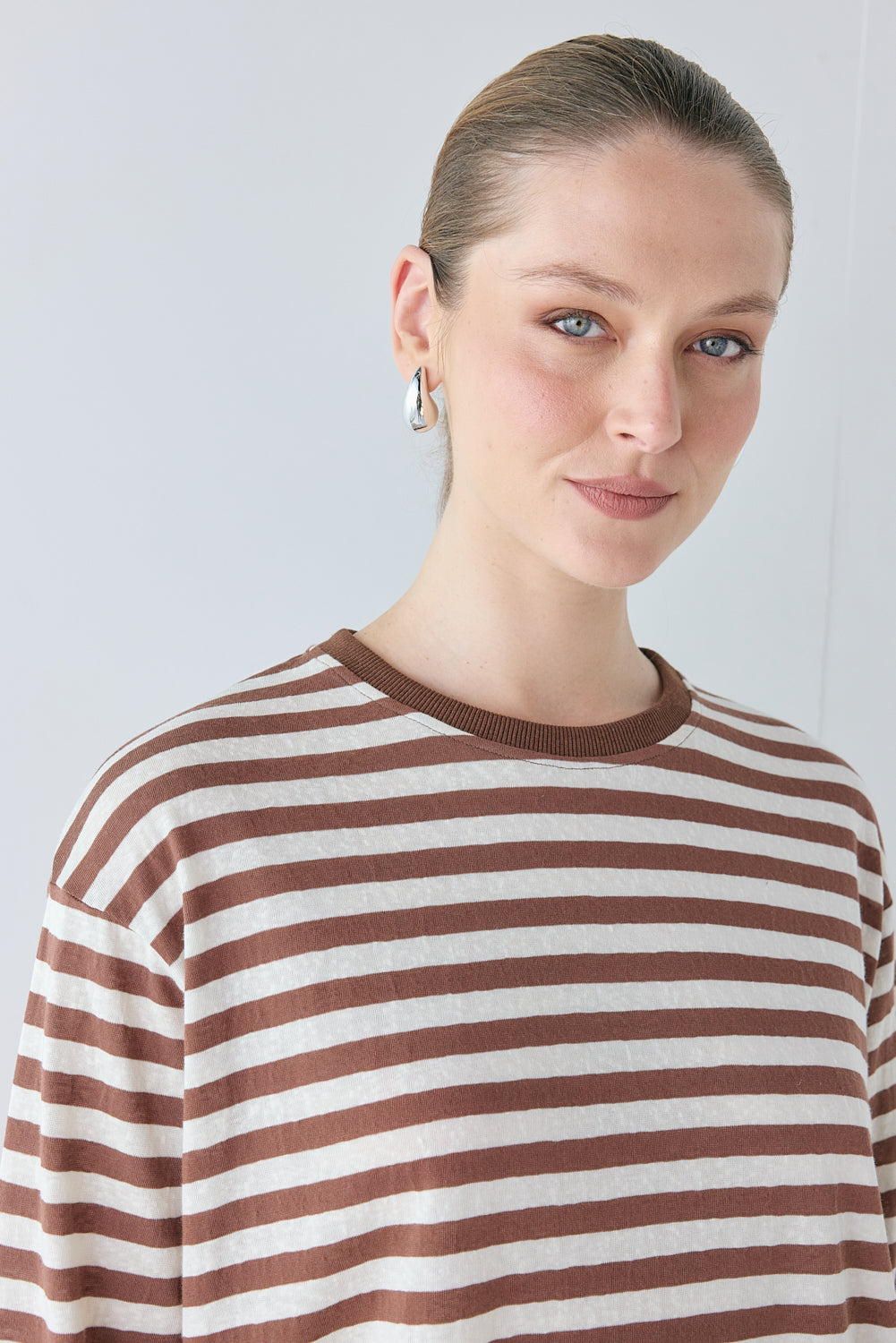 Willow Long Sleeve Tee Brown Stripe 