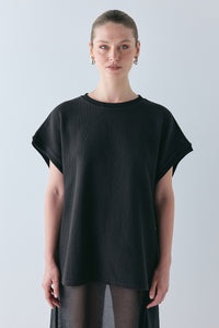 Lori Waffle Tank Black