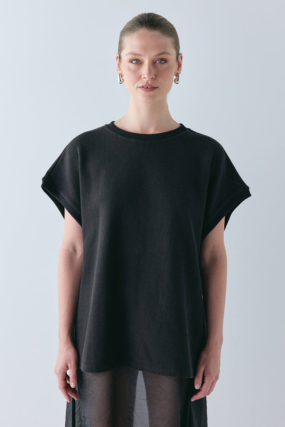 Lori Waffle Tank Black