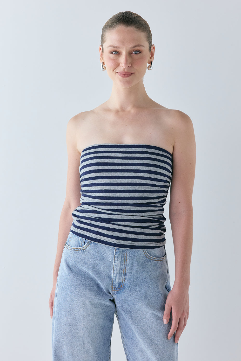 Dominique Top Navy Stripe - size:Justine:AU 8 / US 4