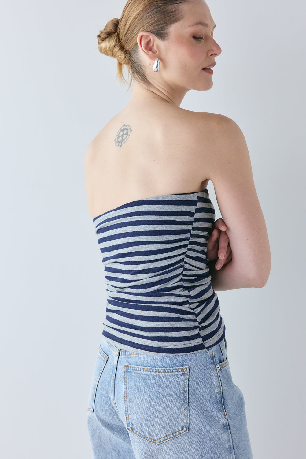 Dominique Top Navy Stripe 