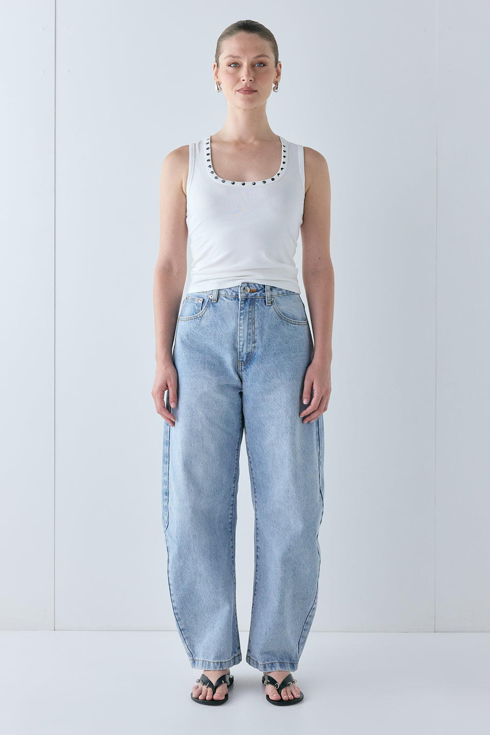 Cora Studded Tank White