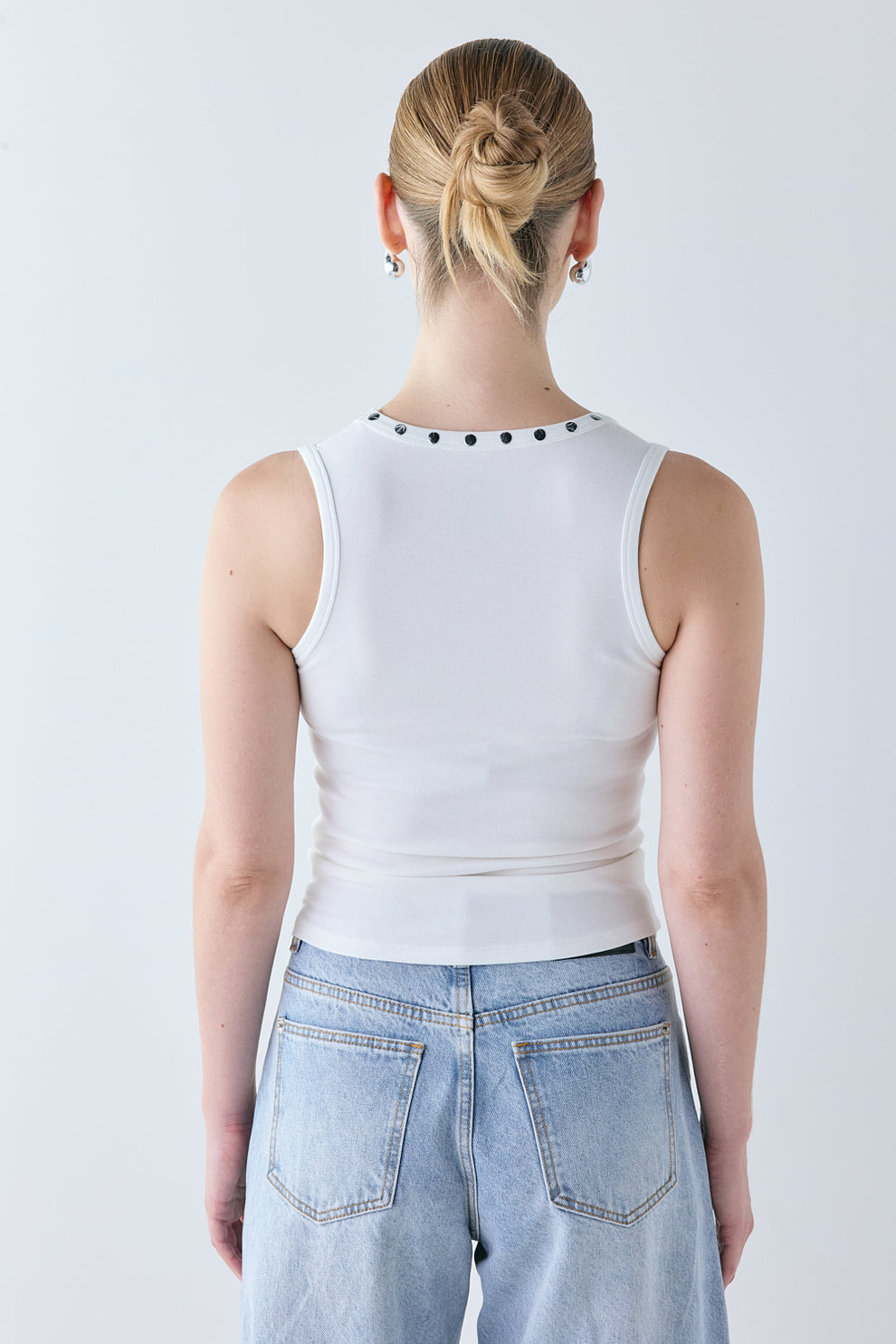 Cora Studded Tank White