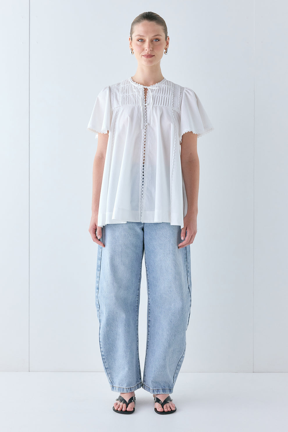 Henriette Smock Top White