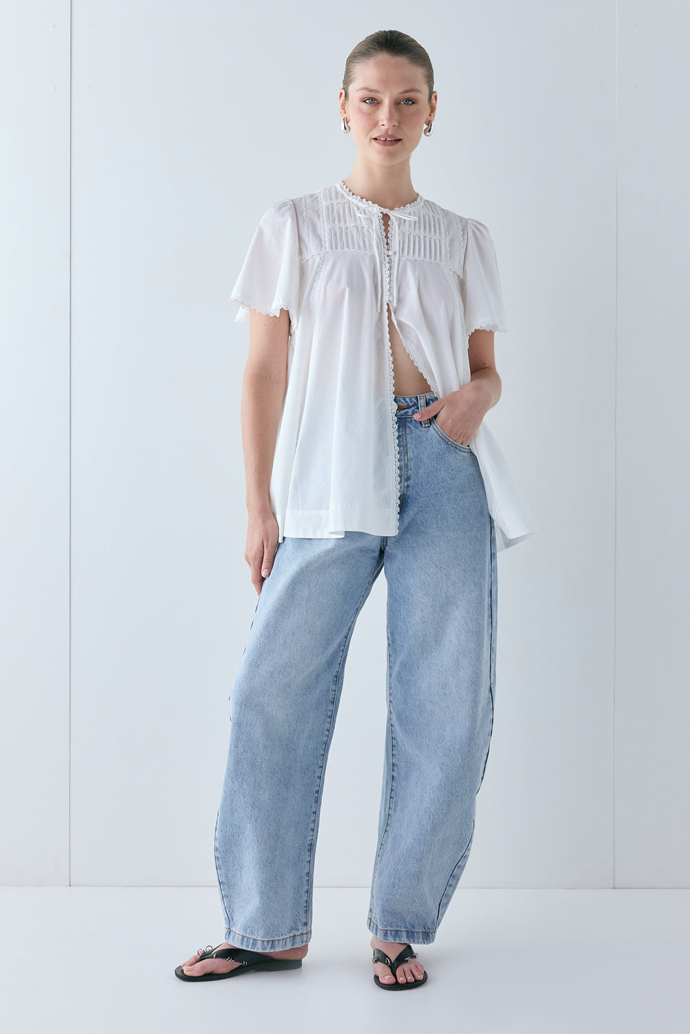 Henriette Smock Top White - size:Justine:AU 8 / US 4