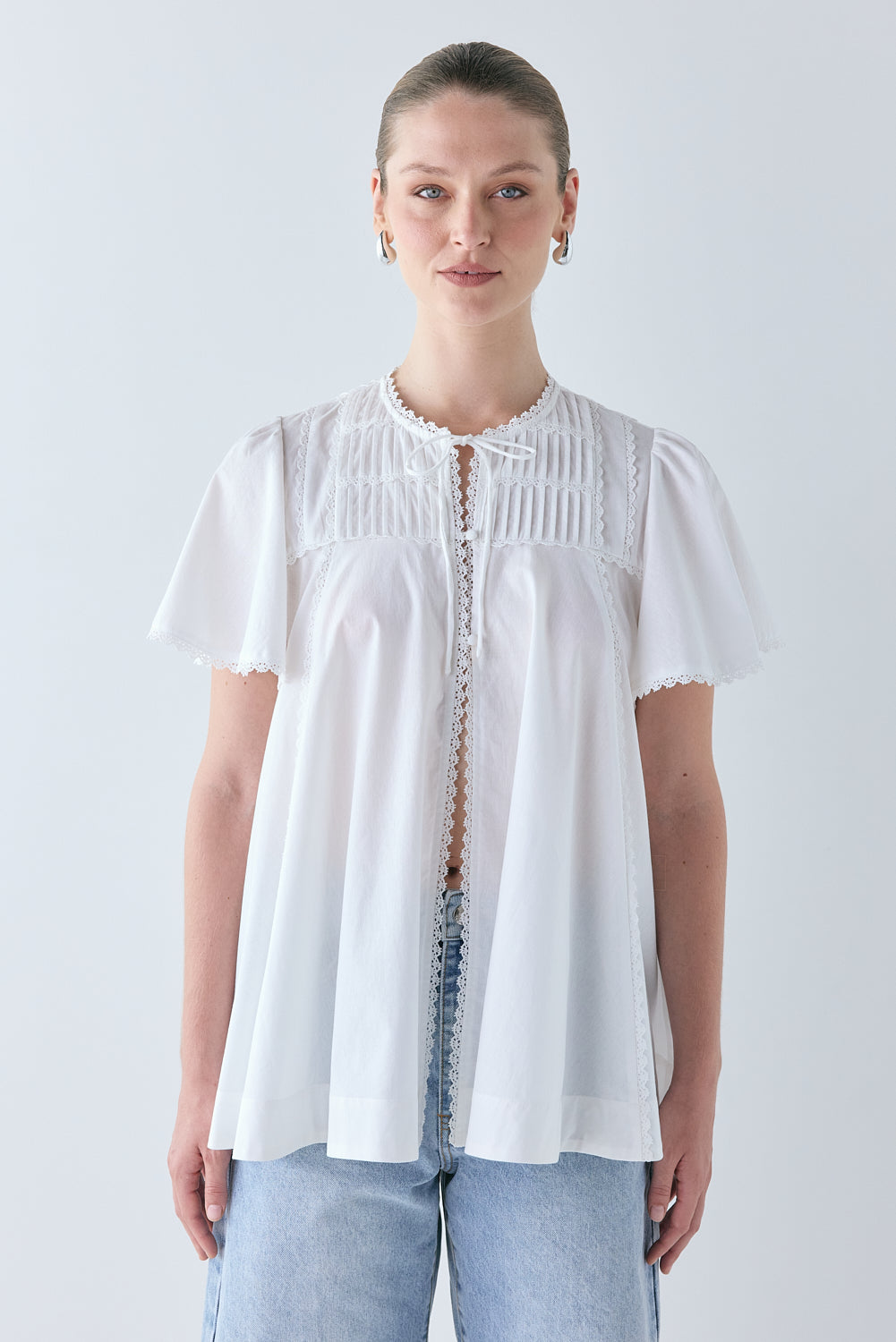 Henriette Smock Top White