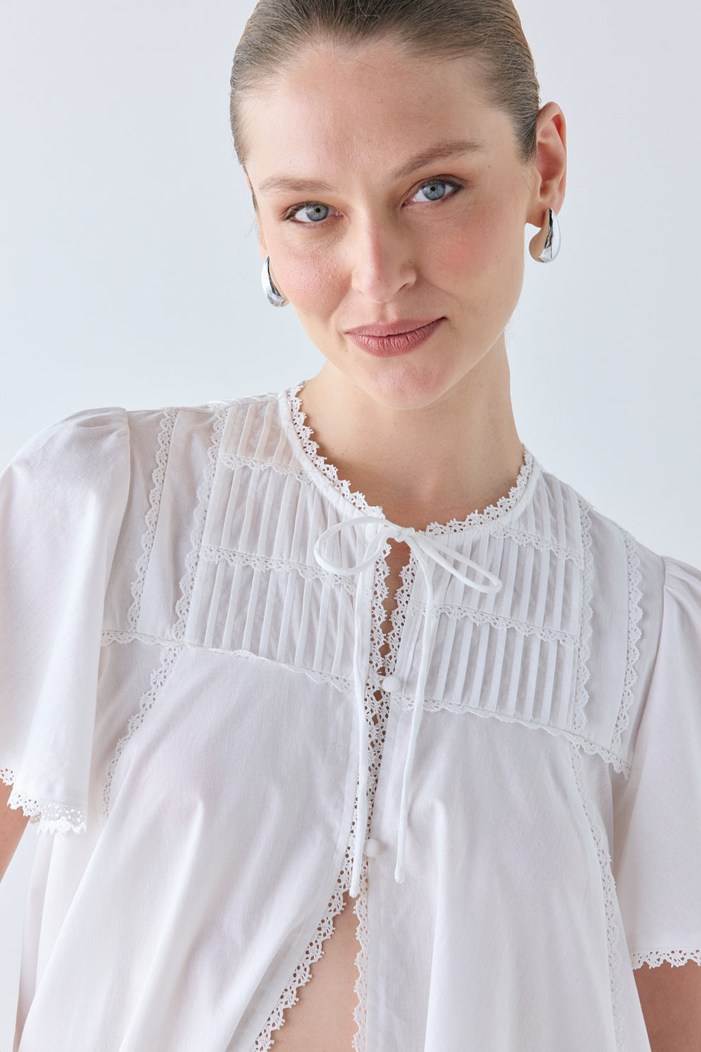 Henriette Smock Top White