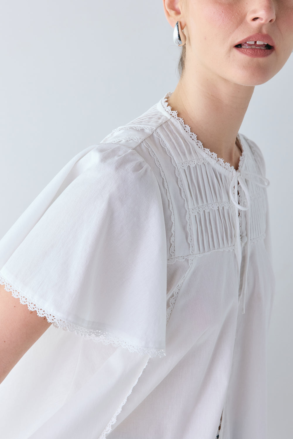Henriette Smock Top White