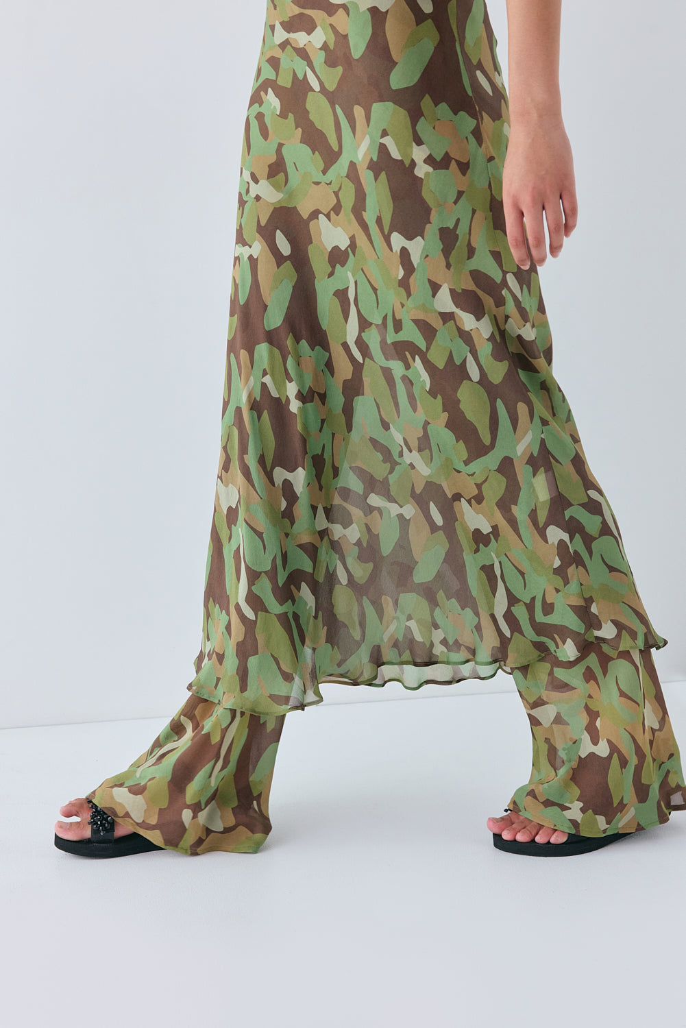 Francesca Sheer Maxi Dress Camo – VRG GRL