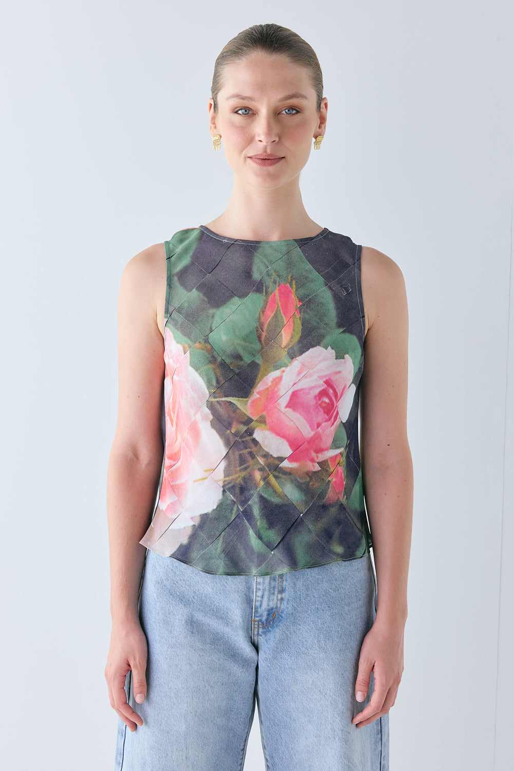 Mica Sheer Top Rose 