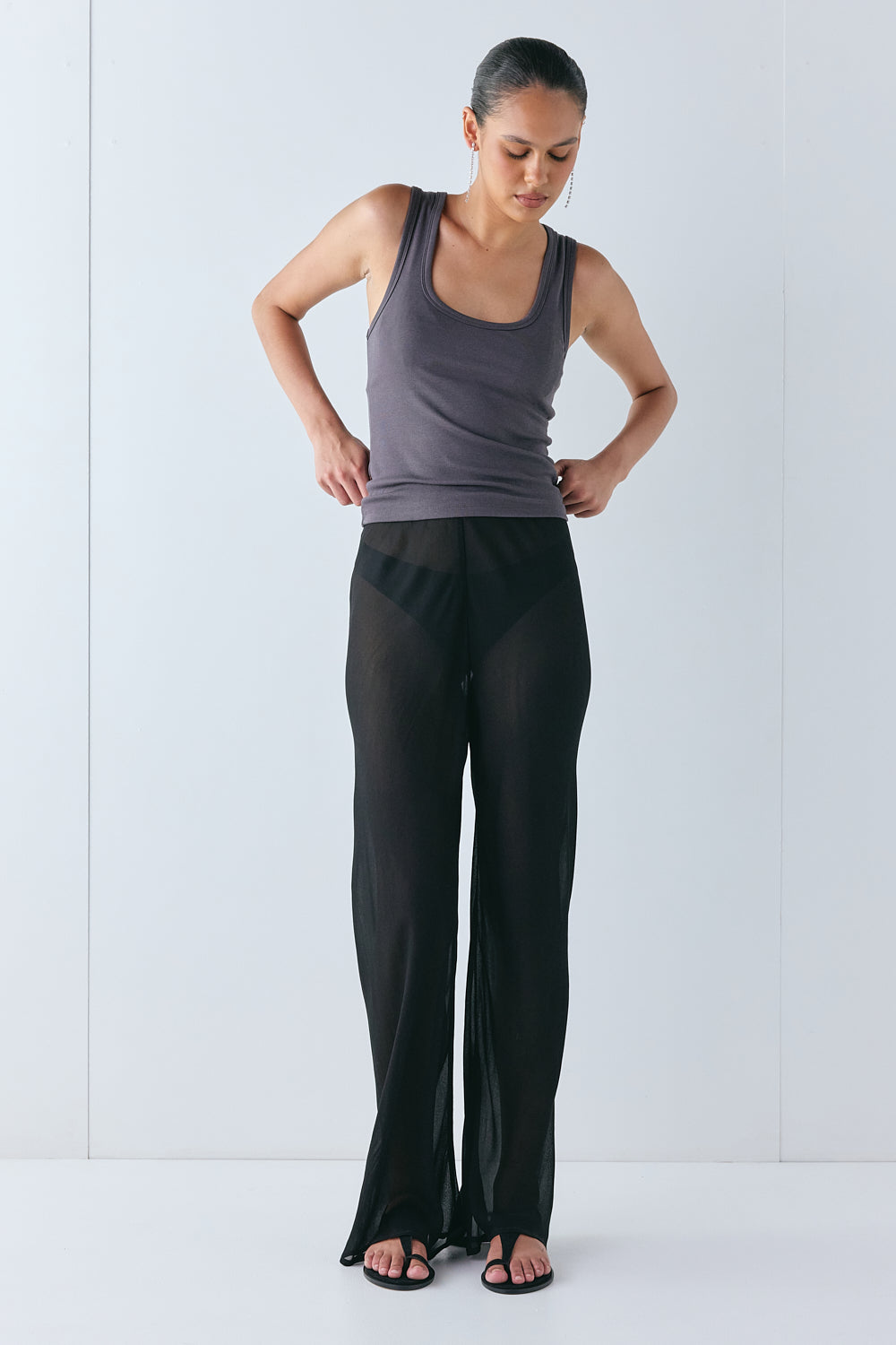 Remi Sheer Pants Black 