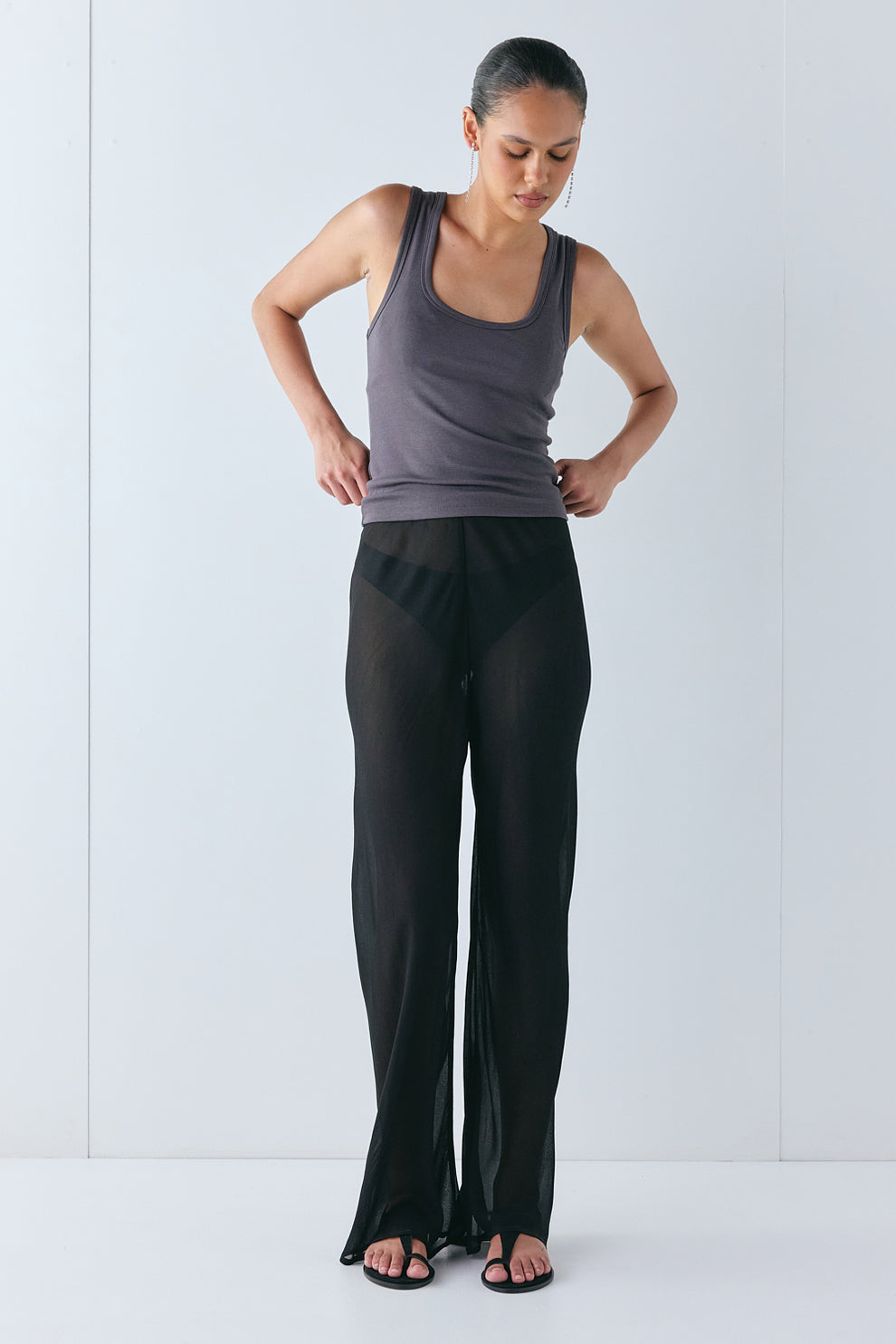 Remi Sheer Pants Black 
