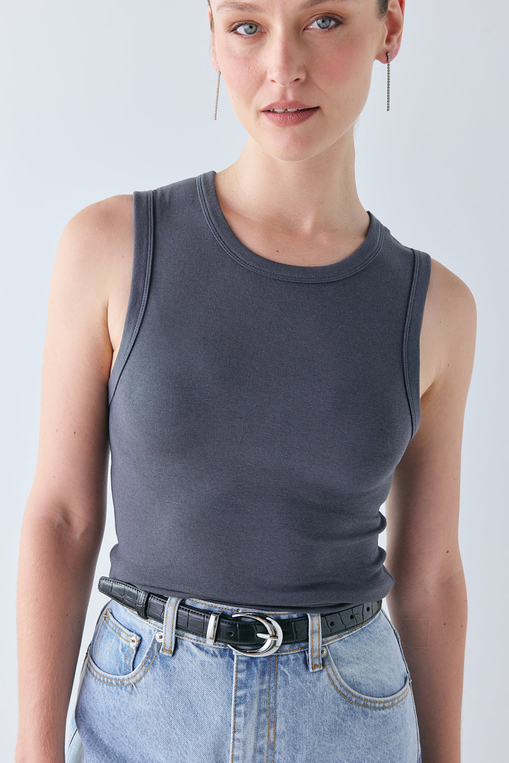 Mona Tank Charcoal - size:Justine:AU 8 / US 4