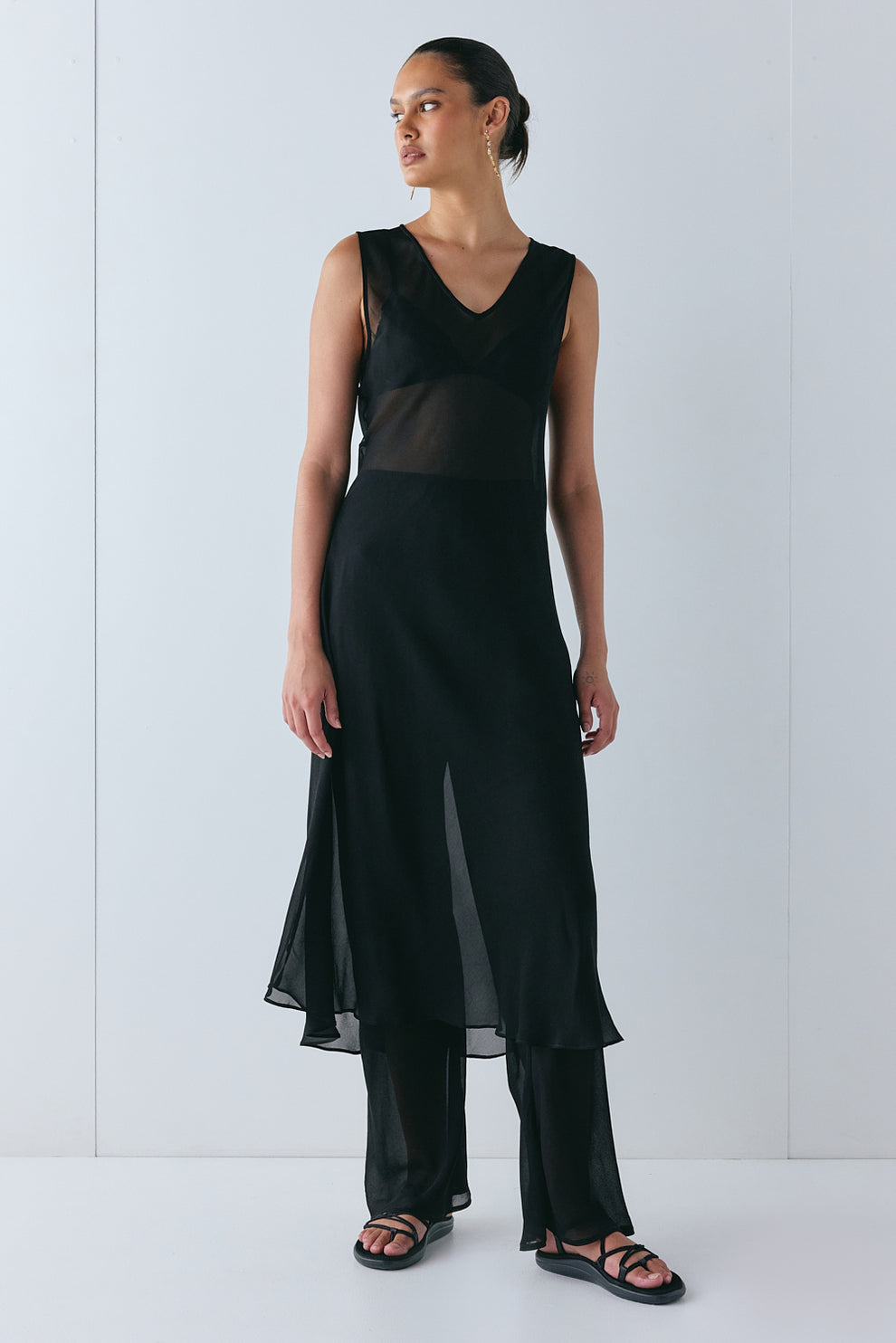 Remi Sheer Pants Black