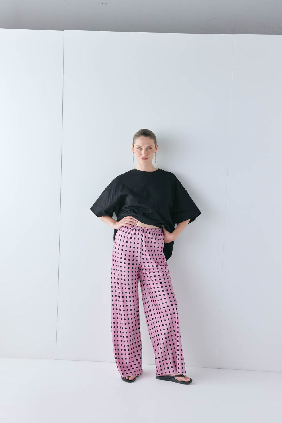 Remi Satin Pants Polka Dot