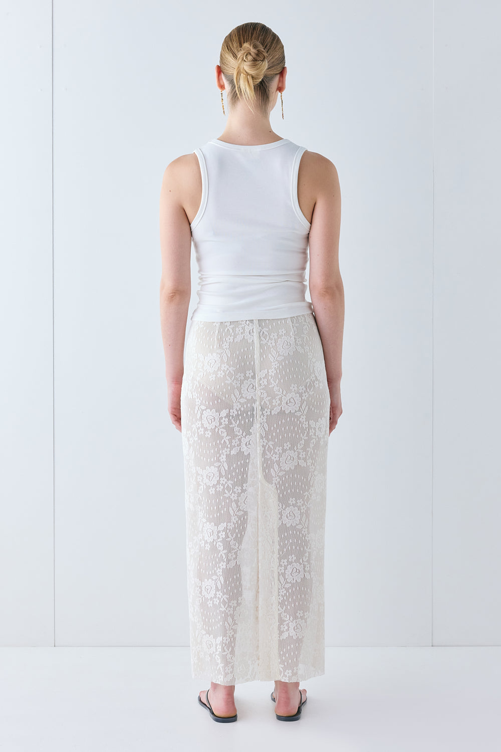 Devyn Lace Midi Skirt Cream