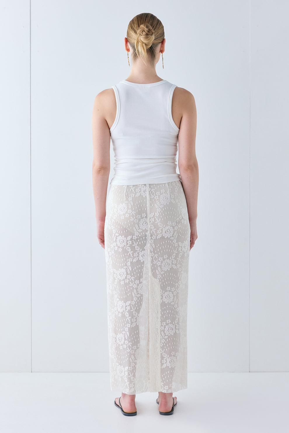 Devyn Lace Midi Skirt Cream