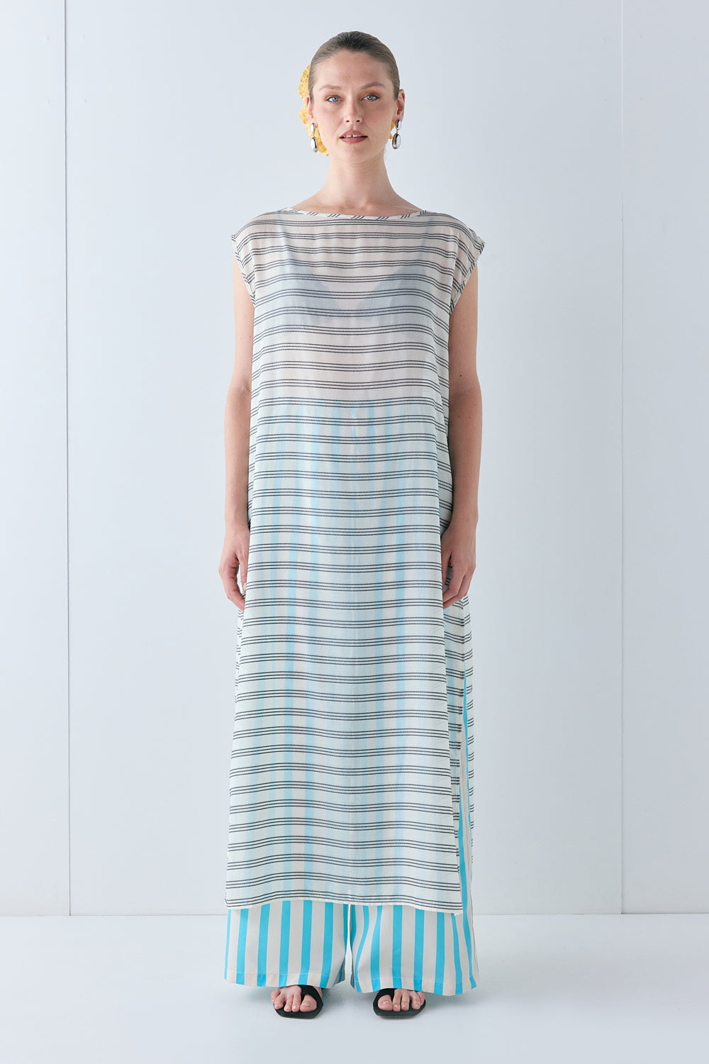 Raya Pants Aqua Stripe - size:Justine:AU 8 / US 4