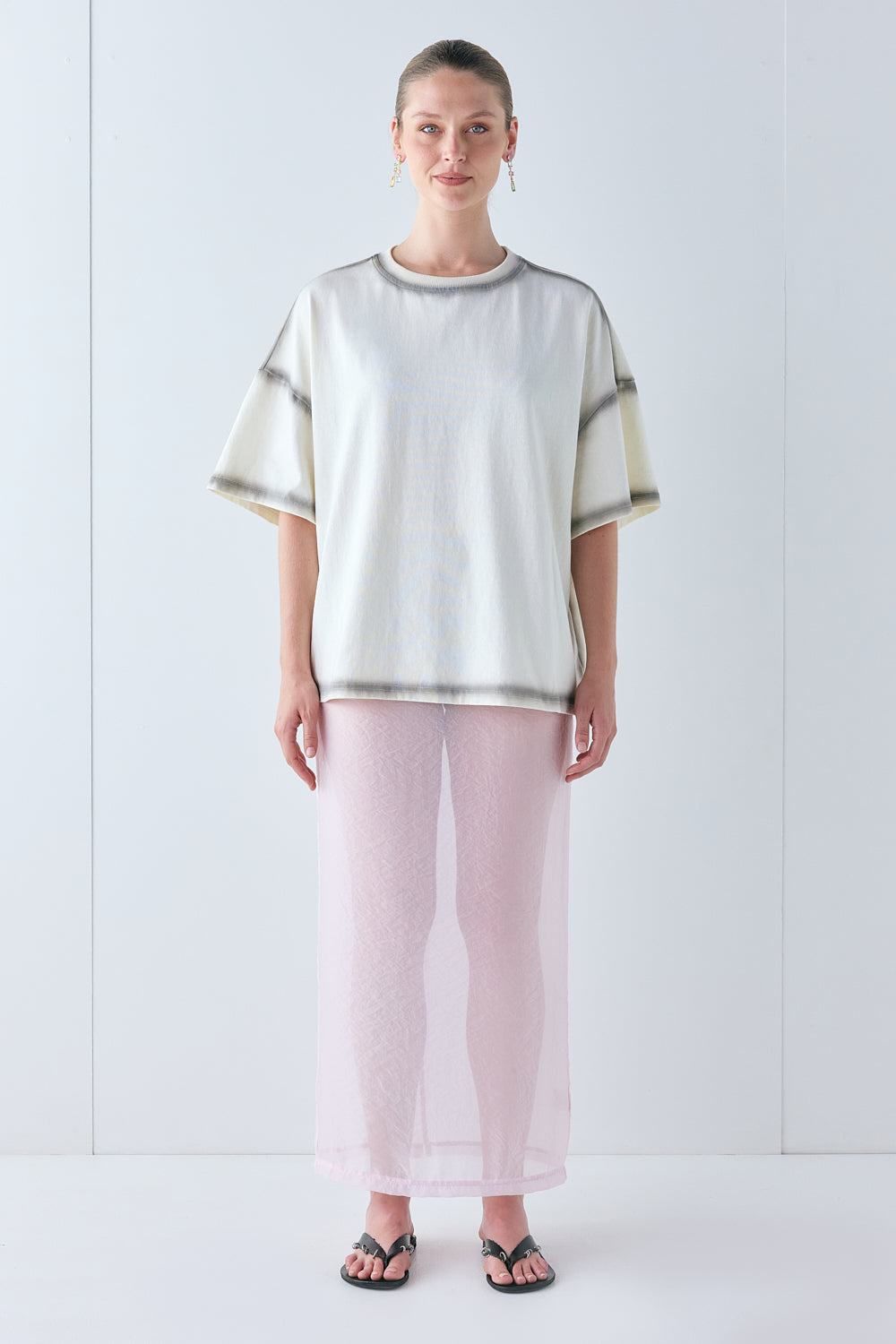 Devyn Sheer Midi Skirt Powder Pink - size:Justine:AU 8 / US 4