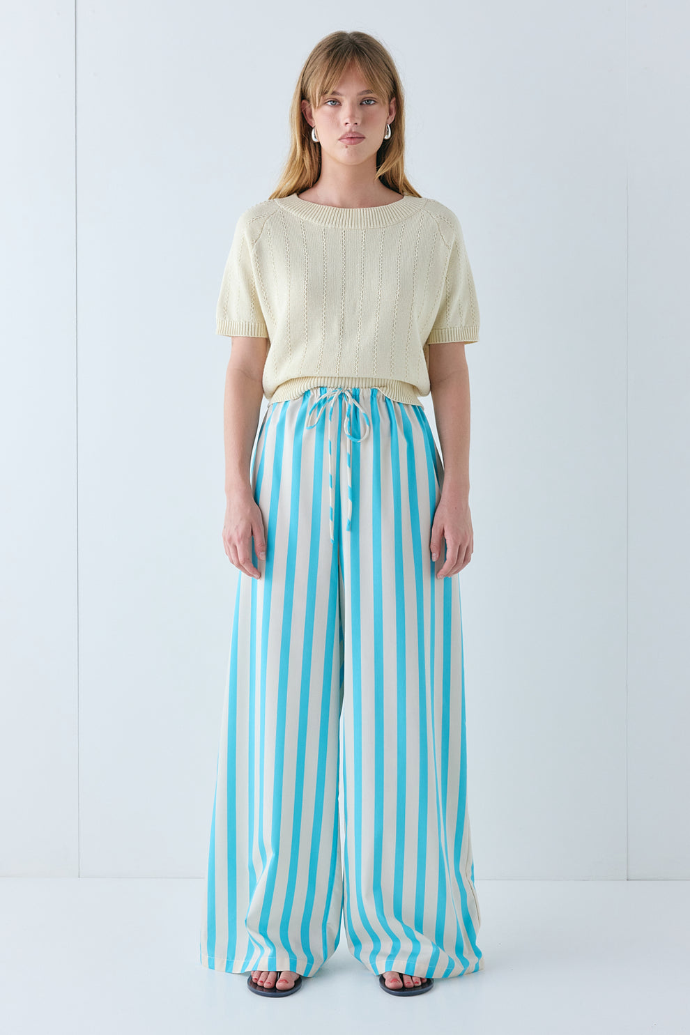Olive Knit Top Cream