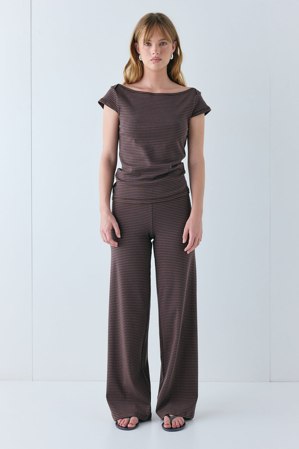 Kaia Top Brown Stripe - size:Liv:AU 6 / US 2
