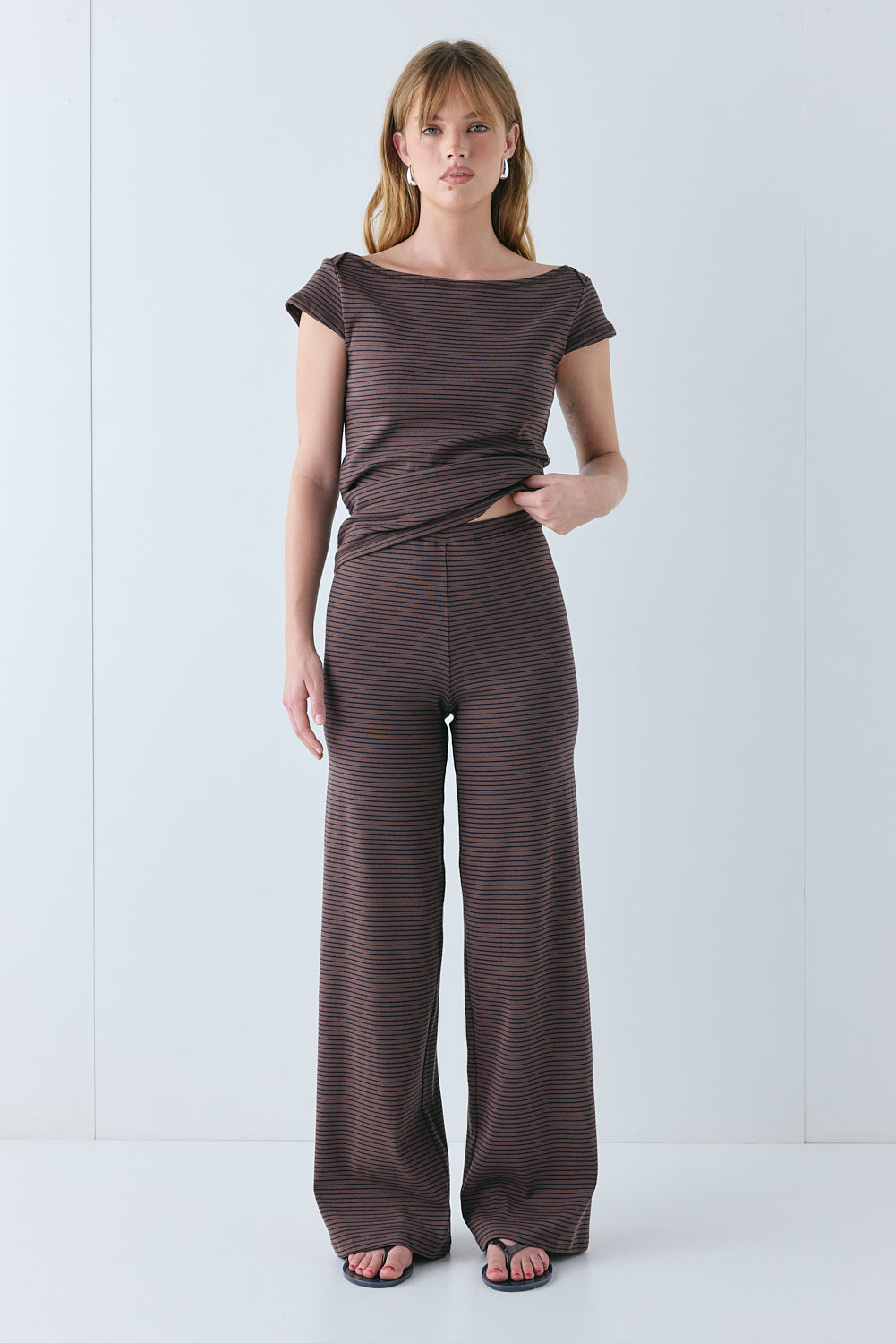 Macy Pants Brown Stripe