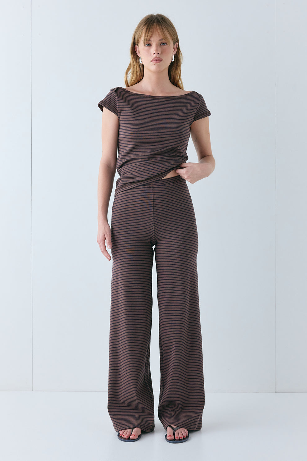 Macy Pants Brown Stripe