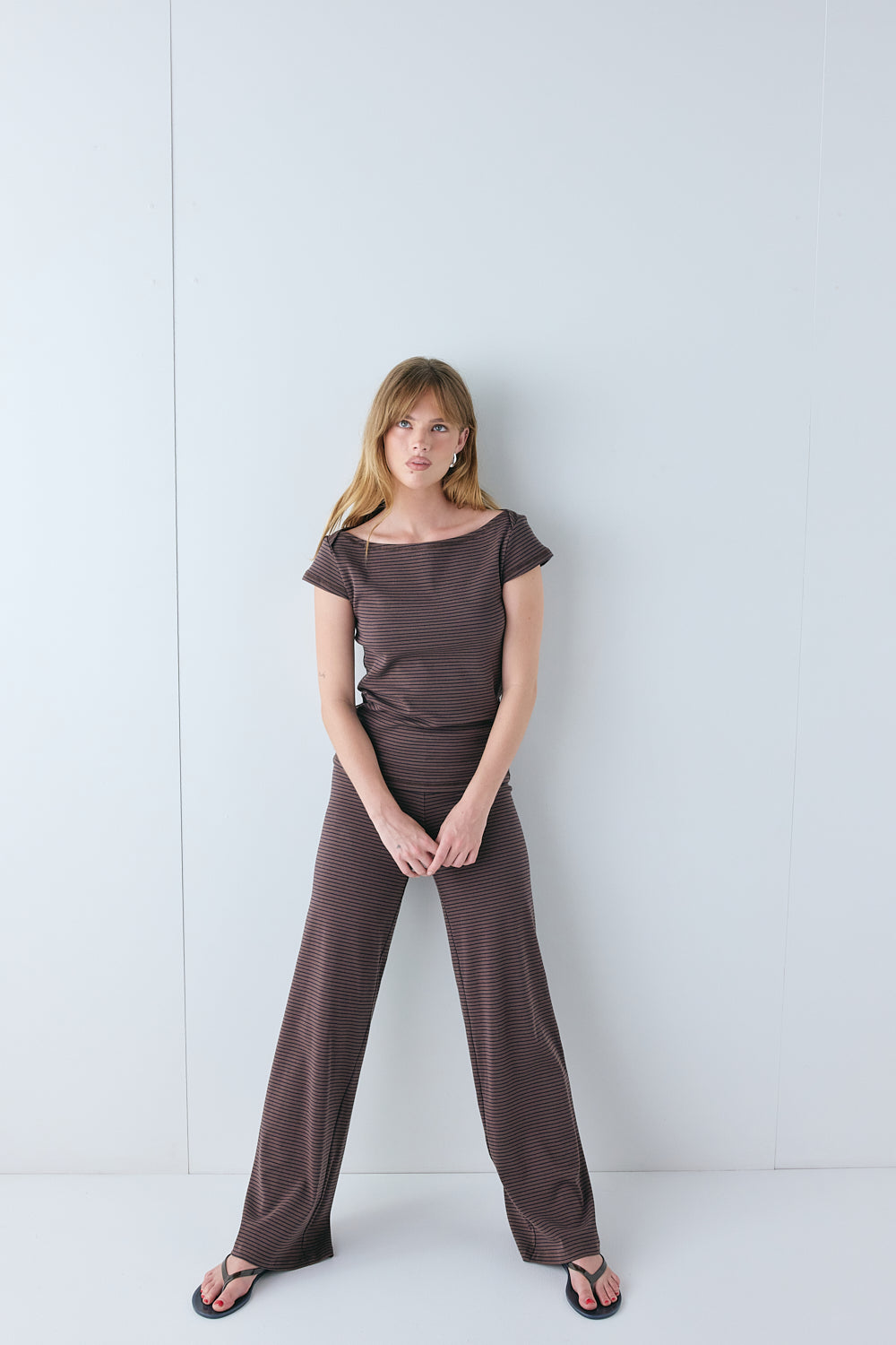 Macy Pants Brown Stripe