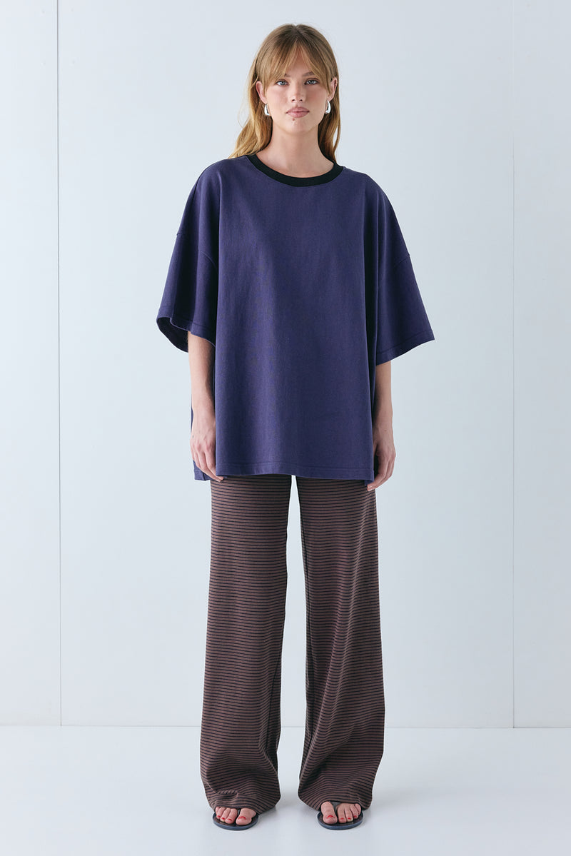 Macy Pants Brown Stripe - size:Liv:AU 6 / US 2