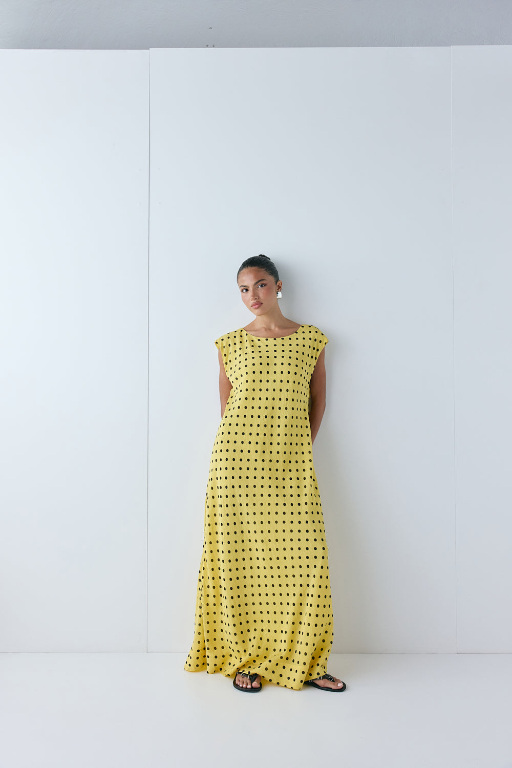 Martina Maxi Dress Yellow Polka Dot - size:Keilani :AU 6 / US 2
