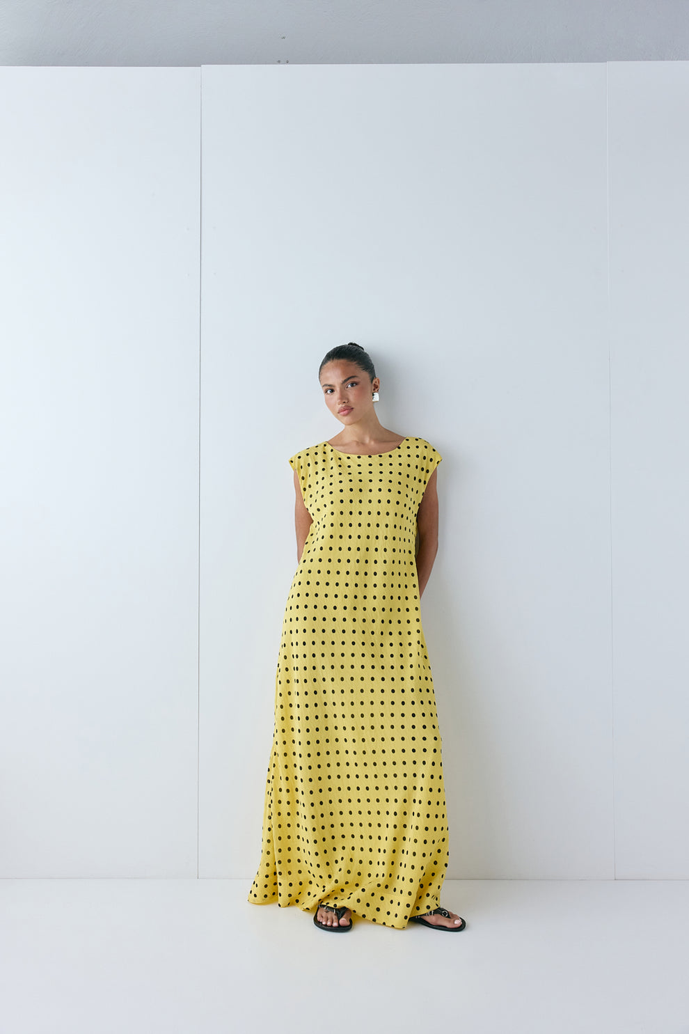 Martina Maxi Dress Yellow Polka Dot - size:Keilani :AU 6 / US 2
